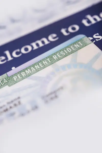 United states green card, permanent resident documents and card